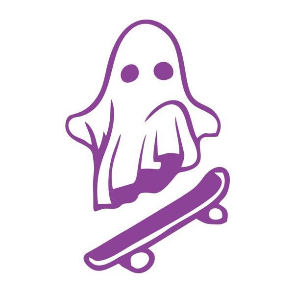 Kayak Yapan Hayalet Sticker 17x17 Cm Mor - Image 1