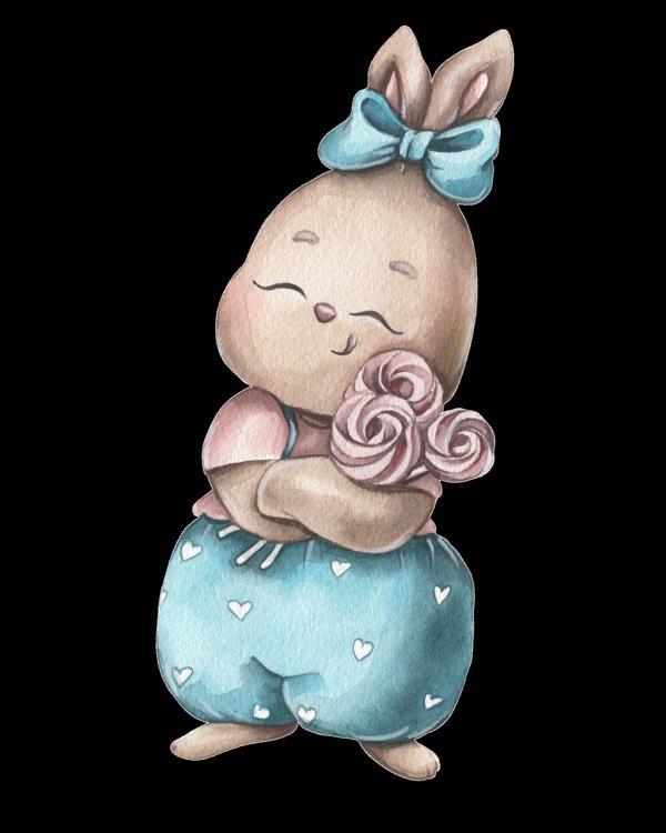 Kalpli Tavşan Duvar Stickerı - Image 1