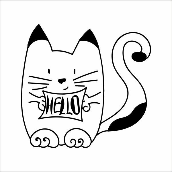 Hello Kedi Sticker - Image 1