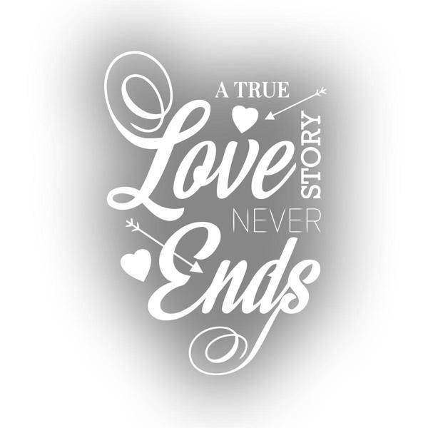 Love never Ends Sticker 17x17 Cm Beyaz - Image 1