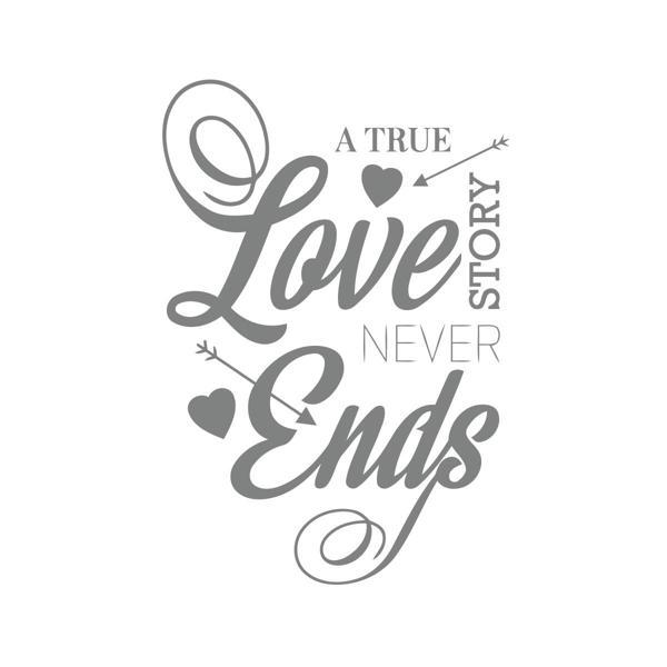 Love never Ends Sticker 17x17 Cm Gri - Image 1