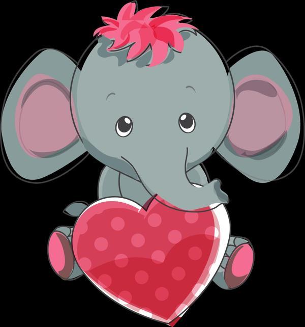 Kalp Tutan Fil Yavrusu Duvar Stickerı - Image 1