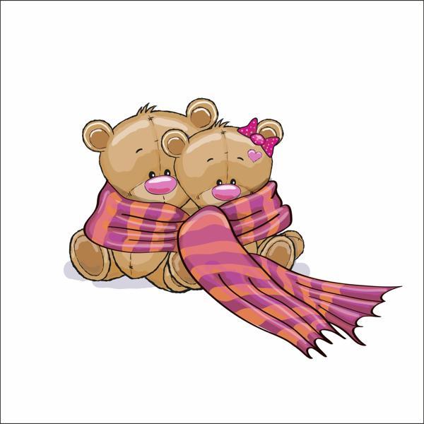 Birbirine Sarılan Ayılar Sticker - Image 1