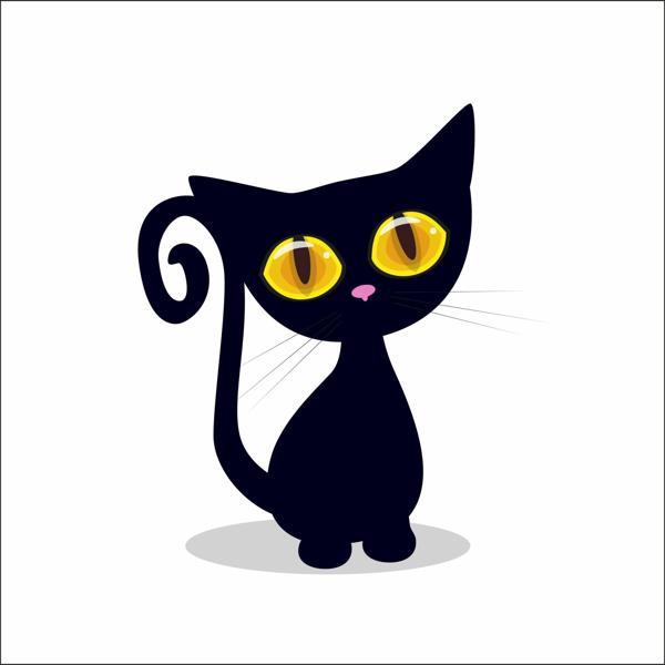 Kara Kedi Duvar Sticker - Image 1