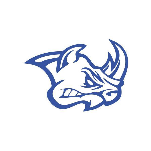 Kızgın Gergedan Sticker 17x17 Cm Mavi - Image 1