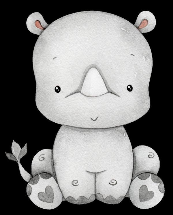 Oturan Gergedan Duvar Stickerı - Image 1