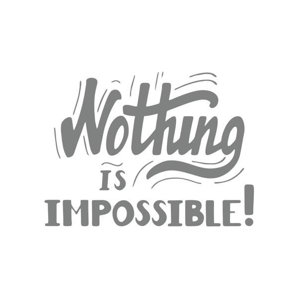Nothing İs impossible 17x17 Cm Gri - Image 1