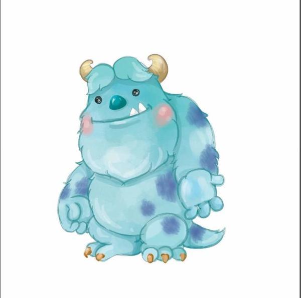 Mavi Tüylü Dev Canavar Sully Duvar Dekoru - Image 1