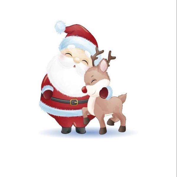 Noel Baba ve Geyik duvar Stikcer - Image 1