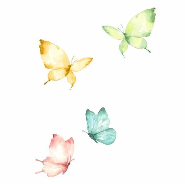 Pastel Renkli Kelebekler Duvar Stickerı - Image 1