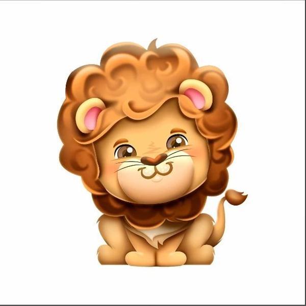 Sevimli Aslan Duvar Sticker - Image 1