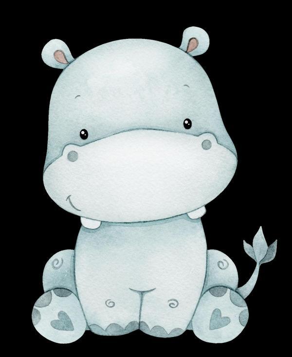 Oturan Su Aygırı Duvar Stickerı - Image 1