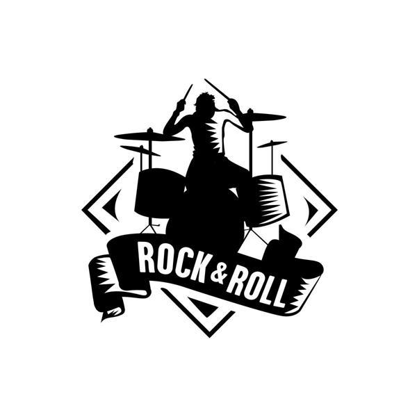 Rok & Roll Sticker 17x17 Cm Siyah - Image 1