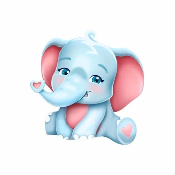 Sevimli fil Duvar Sticker - Image 1