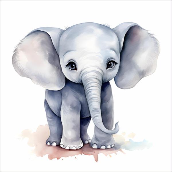 Sevimli Fil Sticker 1 - Image 1