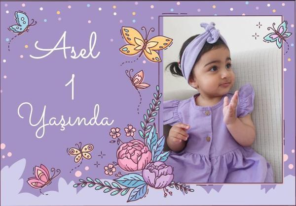 Mpr Kelebekler Temalı Doğum Günü Afişi - 35x50 Cm - Image 1