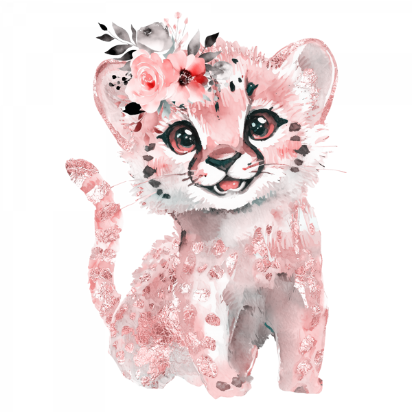 Pembe Leopar Duvar Stickerı - Image 1