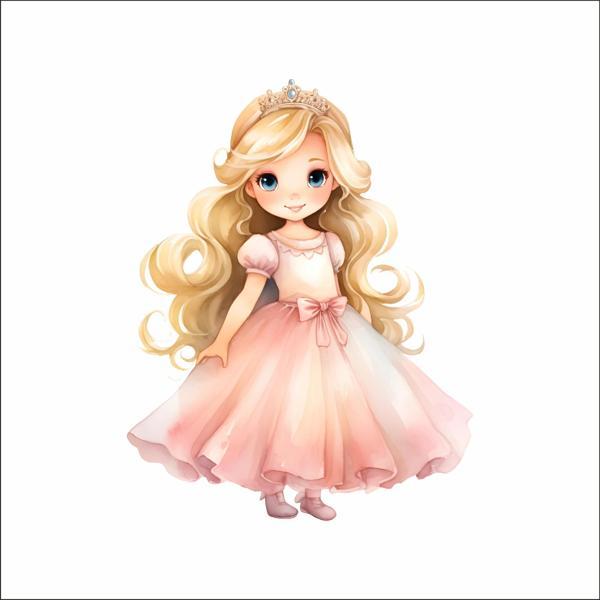 Pembe Masal Prensesi Duvar Stickerı - Image 1