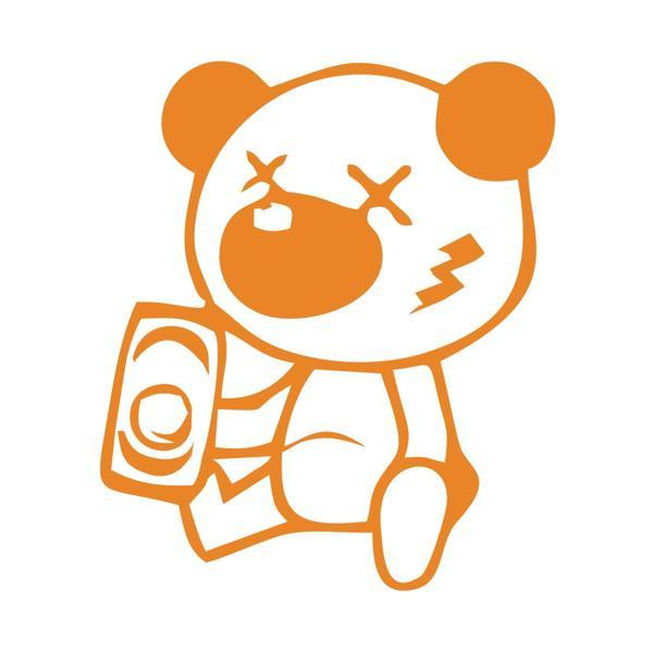 Sarhoş Panda Sticker 17x17 Cm Turuncu - Image 1