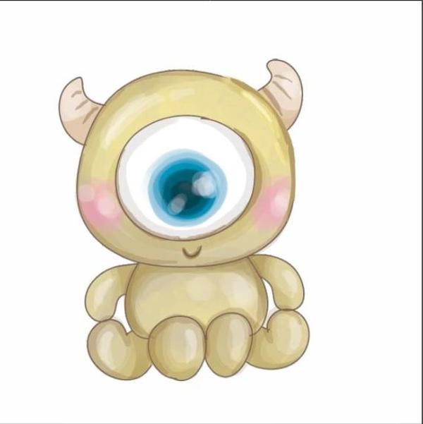 Sarı Canavar Bebek Stickerı - Image 1