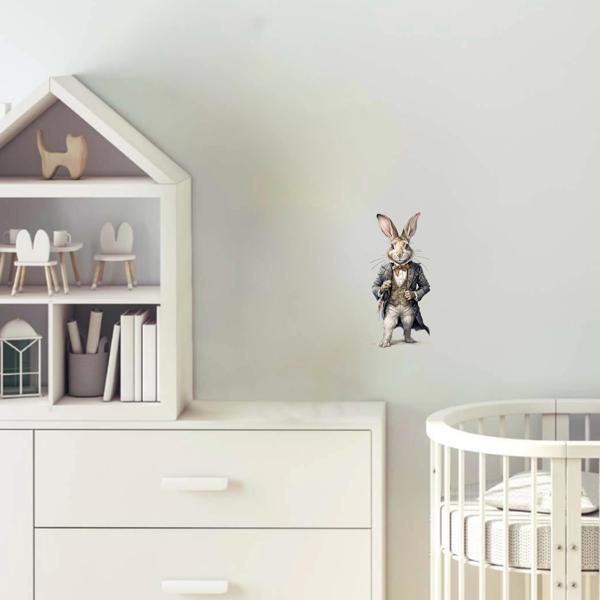 Smokinli Tavşan Duvar Stickerı - Image 1