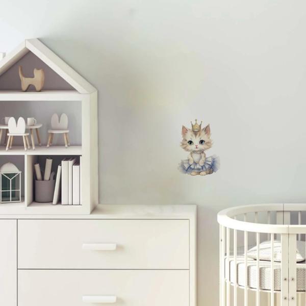 Taçlı Balerin Kedi Duvar Stickerı - Image 1