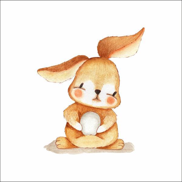 Sevimli Tavşan Duvar Sticker - Image 1