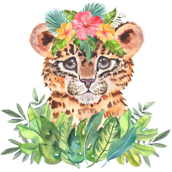 Tropikal Yapraklar Arasında Yavru Leopar - Image 1