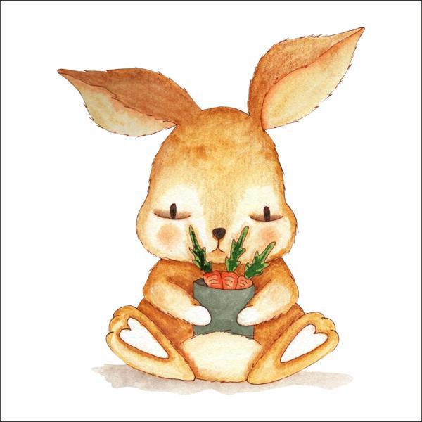 Sevimli Tavşan Duvar Sticker - Image 1