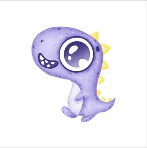 Tatlı Mor Dinozor Stickerı - Image 1
