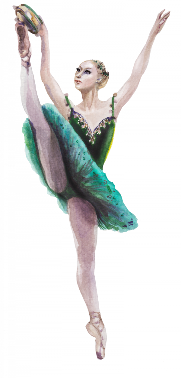 Yeşil Elbiseli Balerin Duvar Stickerı - Image 1