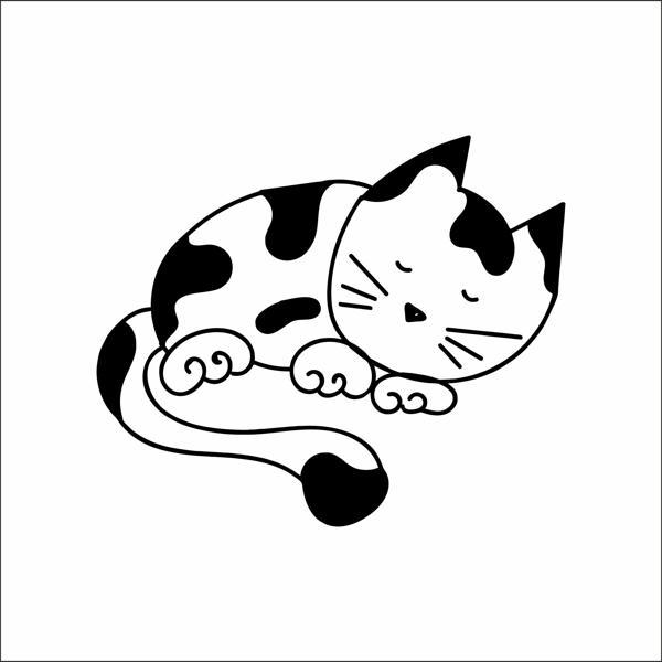 Uyuyan Kedi Sticker - Image 1