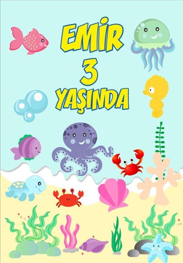 Su Altı Yaşamı Doğum Günü Afişi - 35x50 Cm - Image 1