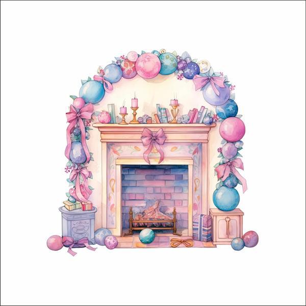 Yılbaşı Temalı Şömine Duvar Stickerı - Image 1