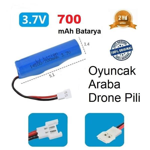700 Mah Beyaz Soket Li-on 3.7v Soket Drone Pili Oyuncak Araba Pili 14500 - Image 1