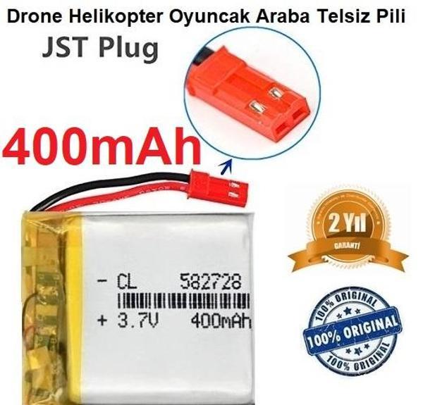 JST 400 mAh 3.7V Kırmızı Soket Drone Helikopter Oyuncak Araba Telsiz Telefon Pili - Image 1