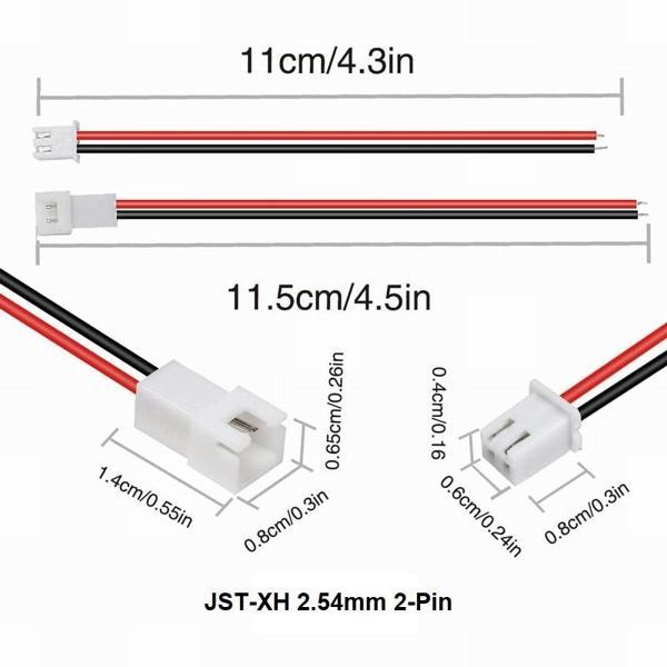 Jst-xh 2.54mm 2-pin Drone Pili Soketi Dişi Erkek 10 Cm Kablo Garantili - Image 1