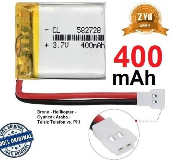 Jst Mx2.0 400 Mah 3.7v Drone Helikopter Oyuncak Araba Telsiz Telefon Pili - Image 1
