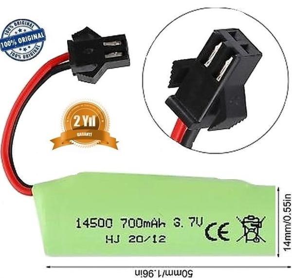 700 Mah Li-on 3.7v Siyah Soket Drone Pili Oyuncak Araba Pili 14500 - Image 1