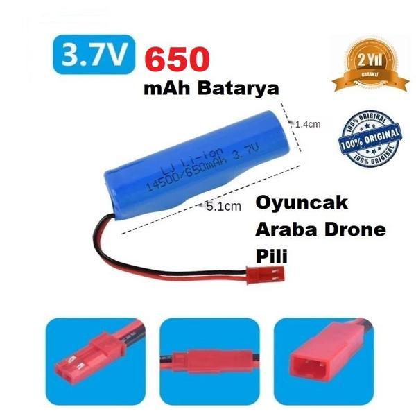 650 Mah Li-on 3.7v Kırmızı Soket Drone Pili Oyuncak Araba Pili 14500 - Image 1