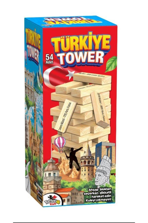 Totteriq Türkiye Tower Genel Kültür Denge Oyunu 54 Parça Cezalı Jenga - Image 1