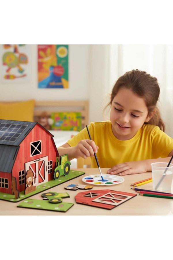 Totteriq Ali Babanın Çiftliği 3D Ahşap Maket (Büyük Boy Boyanabilir Maket- Etkinlik Seti) - Image 1