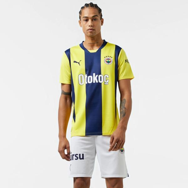 Puma 775360-01 Fenerbahçe 24/25 Erkek İç Saha Çubuklu Forması Sarı-Lacivert - Image 1