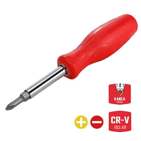 WORKPRO WP221066 6-IN-1 Çok Fonksiyonlu Değişken Uçlu Profesyonel Tornavida Seti - Image 1