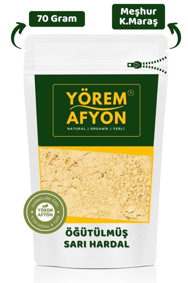 Gülçehre Meşhur K.Maraş Beyin Dostu Yağı Alınmadan Öğütülmüş Toz Sarı Hardal Tohumu {Brassica Juncea} | 70Gr. - Image 1