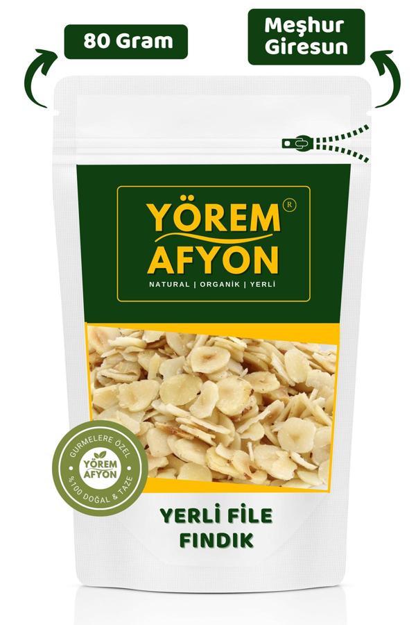 Gülçehre Yörem Afyon Meşhur Giresun Diyet Dostu Kavrulmamış Glütensiz Çiğ Dilimlenmiş File Fındık | 85Gr. - Image 1
