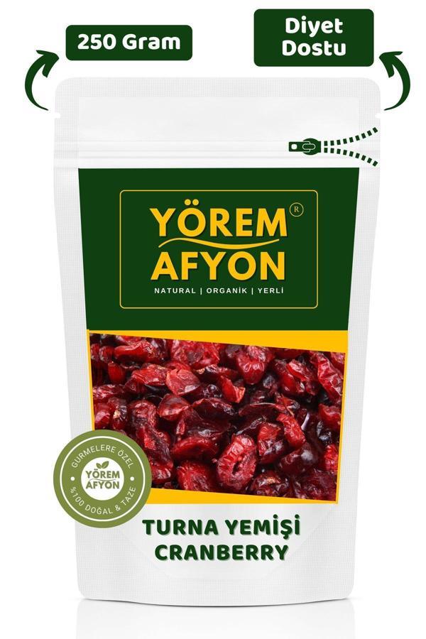 Gülçehre Yörem Afyon Zamanında Hasat Edilmiş Diyet Dost Turna Yemişi Kurusu, Cranberry,Yaban Mersini | 250Gr. - Image 1