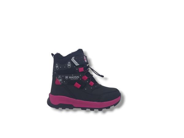 Zerhan 054 Kız Çocuk Siyah Fuşya Cırt Cırtlı Treking Bot - Image 1
