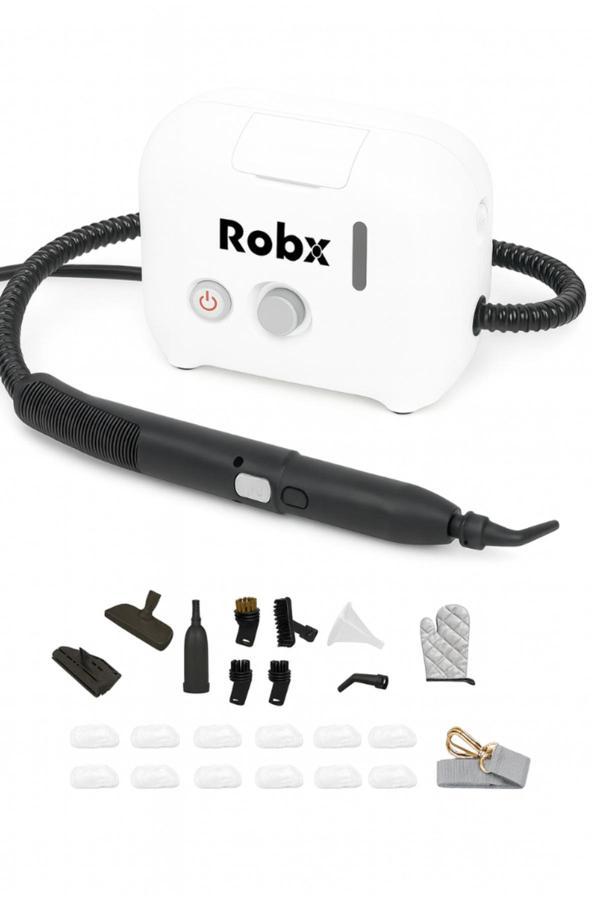 Robx Yeni Nesil Çok Fonksiyonlu 21 Adet Aksesuar Buharlı Temizlik Makinesi 8 Saniyede Kesintisiz Buhar - Image 1