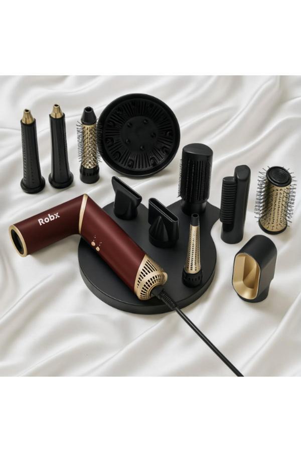 Robx 818 11 İn1 Multi Styler Sıcak Soğuk Hava Üflemeli Saç Şekillendirme Kurutma Çok Fonksiyonlu Set - Image 1